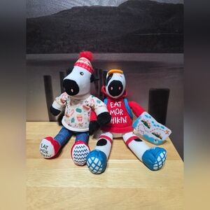 Chick-fil-A Cow Plush Pair with Colorful Outfits